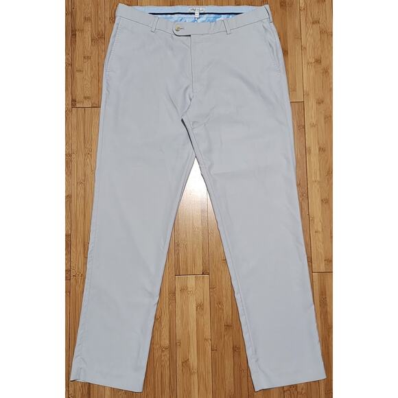 Peter Millar Pants Men 35x32 Beige Durham High Drape Performance Golf Chino EB78 - Picture 1 of 10